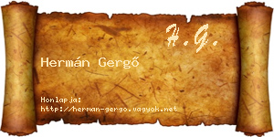 Hermán Gergő névjegykártya